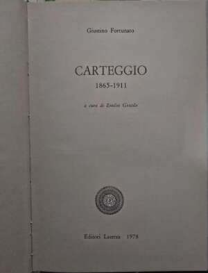 Giustino Fortunato Carteggio